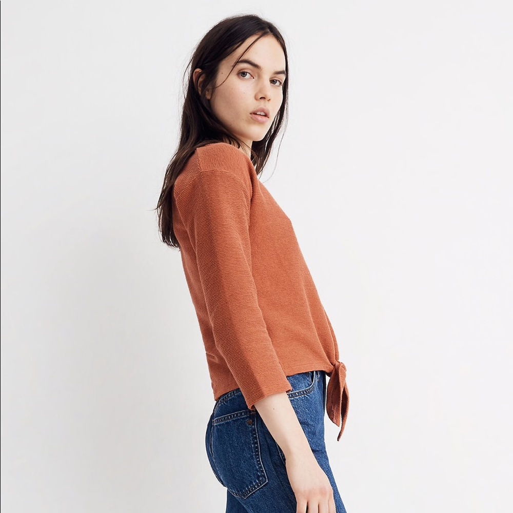 Madewell Texture & Thread Tie-Front Top - Picture 2 of 7